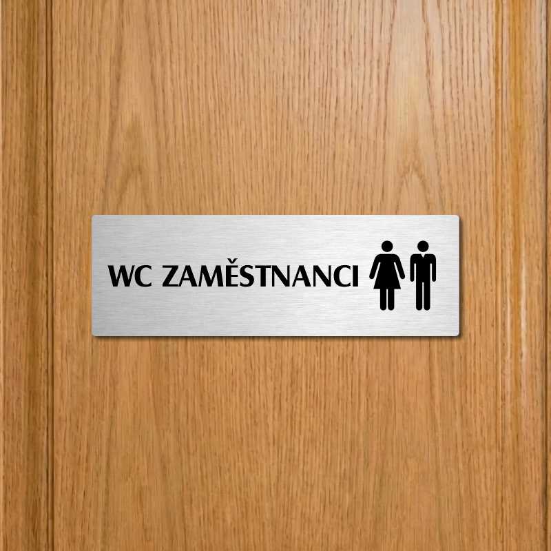 WC zaměstnanci společné, 200x66mm, stříbrná popiska 